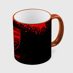 Кружка 3D Porsche - red gradient, цвет: 3D-оранжевый кант