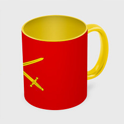 Кружка 3D Сухопутные войска, цвет: 3D-белый + желтый