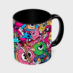 Кружка 3D Color doodle monsters, цвет: 3D-белый + черный