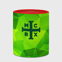 Кружка 3D My Chemical Romance green poly, цвет: 3D-белый + красный — фото 2