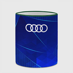 Кружка 3D Audi blue poly, цвет: 3D-зеленый кант — фото 2