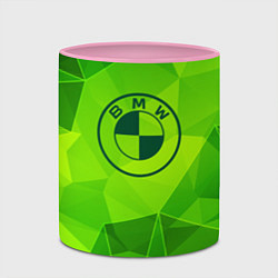 Кружка 3D BMW green poly, цвет: 3D-белый + розовый — фото 2