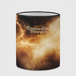 Кружка 3D Kingdom Come Deliverance 2 желтые молнии, цвет: 3D-черный кант — фото 2
