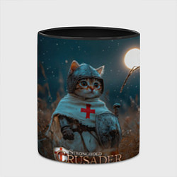 Кружка 3D Stronghold Crusader рыцарь котенок, цвет: 3D-белый + черный — фото 2