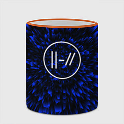Кружка 3D Twenty One Pilots blue energy, цвет: 3D-оранжевый кант — фото 2
