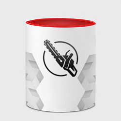 Кружка 3D Chainsaw Man white poly, цвет: 3D-белый + красный — фото 2
