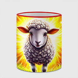 Кружка 3D Овечка в ярких лучах, цвет: 3D-красный кант — фото 2