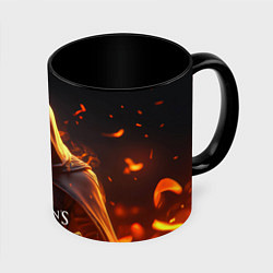 Кружка 3D Assassins Creed fire, цвет: 3D-белый + черный