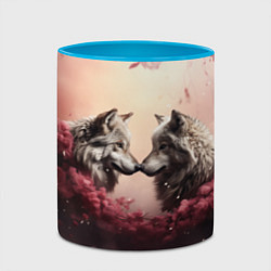 Кружка 3D Нежность хищников, цвет: 3D-белый + небесно-голубой — фото 2