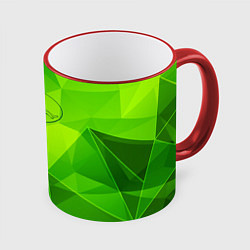 Кружка 3D Jaguar green poly, цвет: 3D-красный кант