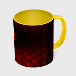 Кружка 3D AC Milan red poly, цвет: 3D-белый + желтый