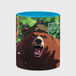 Кружка 3D Русский медведь патриот, цвет: 3D-белый + небесно-голубой — фото 2