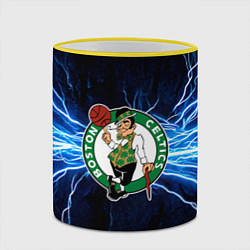 Кружка 3D Бостон Селтикс и удар молнии, цвет: 3D-желтый кант — фото 2