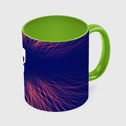 Кружка 3D David Bowie red energy, цвет: 3D-белый + светло-зеленый