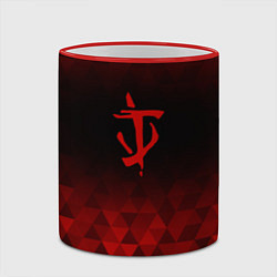 Кружка 3D Doom red poly, цвет: 3D-красный кант — фото 2