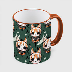 Кружка 3D Анимешный лис фенек, цвет: 3D-оранжевый кант