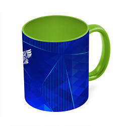 Кружка 3D Placebo blue poly, цвет: 3D-белый + светло-зеленый
