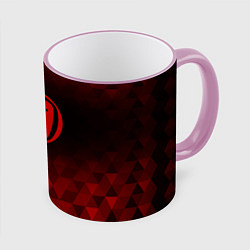 Кружка 3D Fiat red poly, цвет: 3D-розовый кант