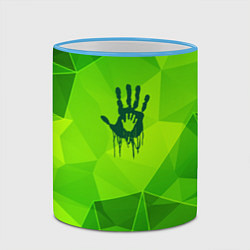 Кружка 3D Death Stranding green poly, цвет: 3D-небесно-голубой кант — фото 2