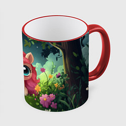 Кружка 3D Рыжая единорожка, цвет: 3D-красный кант