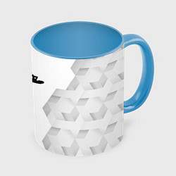 Кружка 3D Papa Roach white poly, цвет: 3D-белый + небесно-голубой