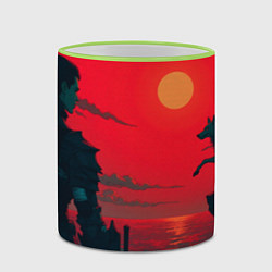 Кружка 3D Человек и волк, цвет: 3D-светло-зеленый кант — фото 2