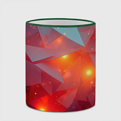 Кружка 3D Абстракция осколки солнечные блики, цвет: 3D-зеленый кант — фото 2