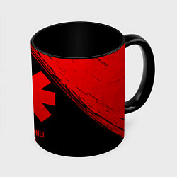 Кружка 3D Red Hot Chili Peppers - red gradient, цвет: 3D-белый + черный
