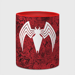 Кружка 3D Знак венома на красном, цвет: 3D-белый + красный — фото 2