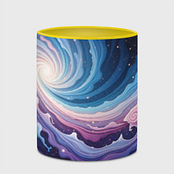Кружка 3D Космическая волна, цвет: 3D-белый + желтый — фото 2