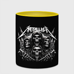 Кружка 3D Metallica - four skulls, цвет: 3D-белый + желтый — фото 2