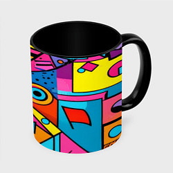 Кружка 3D Кислая геометрия, цвет: 3D-белый + черный