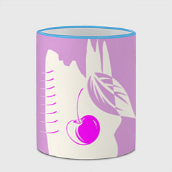 Кружка 3D Вишневый коллаж, цвет: 3D-небесно-голубой кант — фото 2