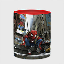 Кружка 3D Spiderman New York city, цвет: 3D-белый + красный — фото 2