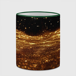 Кружка 3D Золотистые крупицы на черном, цвет: 3D-зеленый кант — фото 2