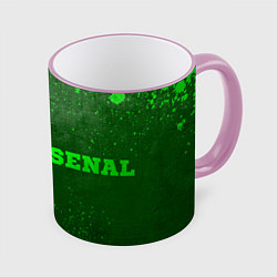 Кружка 3D Arsenal - green gradient по-горизонтали, цвет: 3D-розовый кант