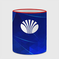 Кружка 3D Daewoo blue poly, цвет: 3D-красный кант — фото 2