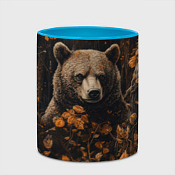 Кружка 3D Медведь в лесной чаще, цвет: 3D-белый + небесно-голубой — фото 2