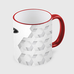 Кружка 3D Ford white poly, цвет: 3D-красный кант