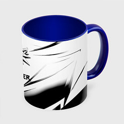 Кружка 3D Ведьмак stripes, цвет: 3D-белый + синий