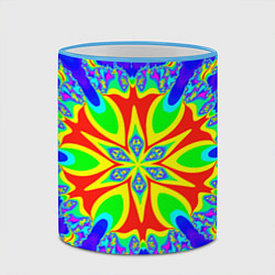 Кружка 3D Неоновая психоделика узор, цвет: 3D-небесно-голубой кант — фото 2