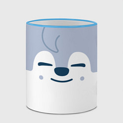 Кружка 3D Wolf Chan skzoo, цвет: 3D-небесно-голубой кант — фото 2