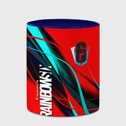 Кружка 3D Rainbow six геометрия полосы, цвет: 3D-белый + синий — фото 2