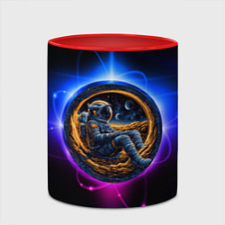 Кружка 3D Космонавт в луне, цвет: 3D-белый + красный — фото 2