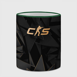 Кружка 3D Counter-Strike 2 golden poly, цвет: 3D-зеленый кант — фото 2