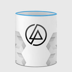 Кружка 3D Linkin Park white poly, цвет: 3D-небесно-голубой кант — фото 2