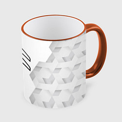 Кружка 3D Citroen white poly, цвет: 3D-оранжевый кант