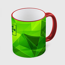 Кружка 3D GTA6 green poly, цвет: 3D-красный кант