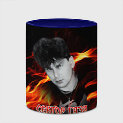Кружка 3D Сектор газа фон огня, цвет: 3D-белый + синий — фото 2