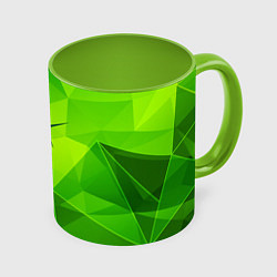 Кружка 3D Code Geass green poly, цвет: 3D-белый + светло-зеленый